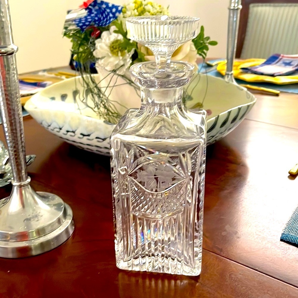 Vintage Lead Crystal Decanter Cut Glass